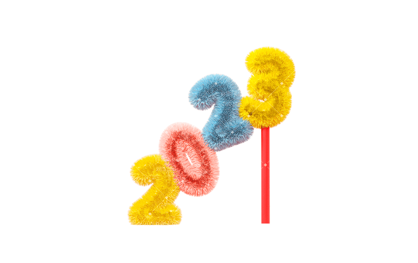 C4D毛绒风2023新年3D元素