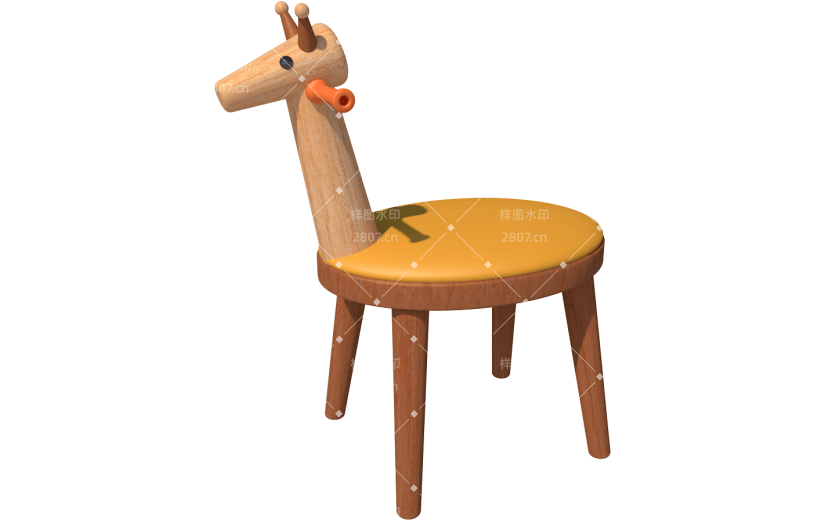 元素卡通3D动物凳子