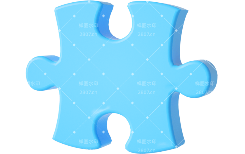 元素C4D立体蓝色卡通积木学习文具