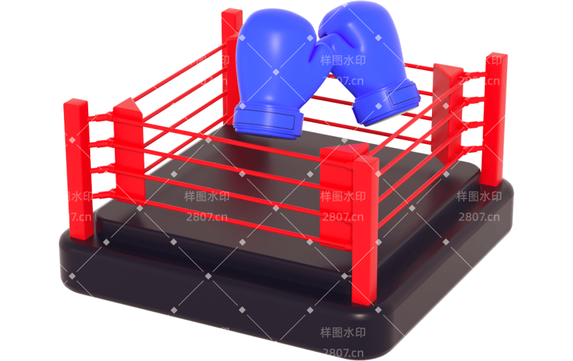 3d创意体育运动打拳击场景