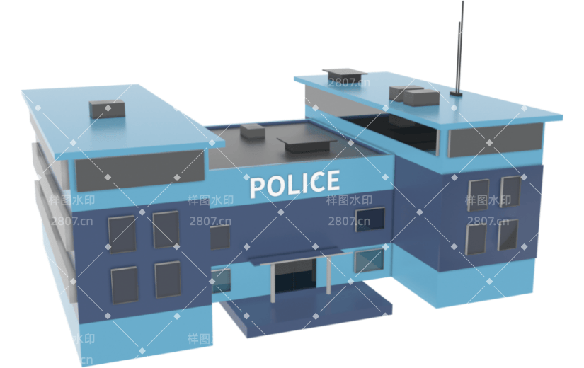 C4D卡通警局3D元素