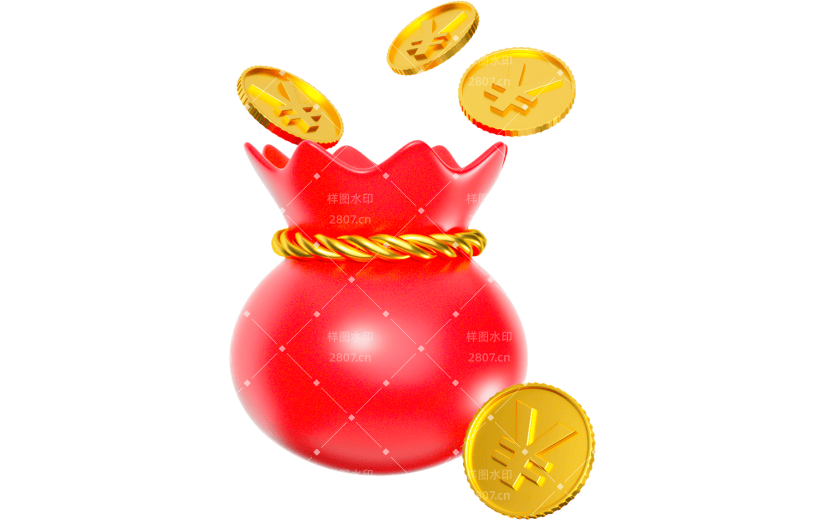 3D元素卡通春节过年福袋