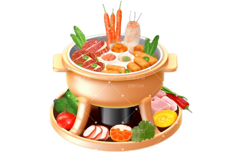 3D风格美食美味火锅宣传3D素材