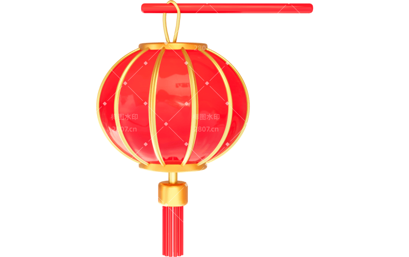 3D元素新年节日灯笼