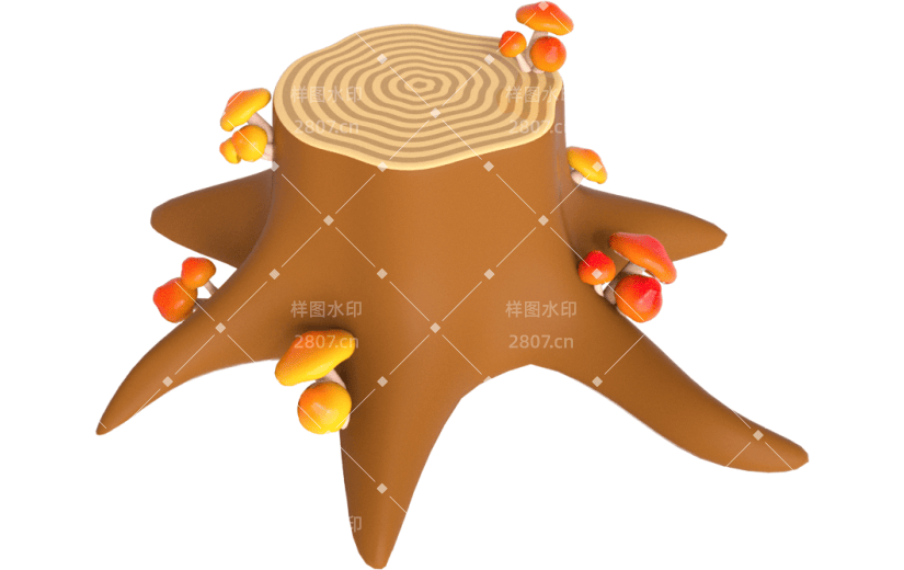 元素卡通3D秋季枯树根