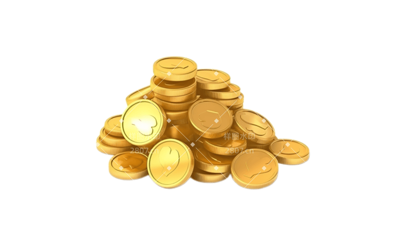 3D风格金色金币宣传3D元素