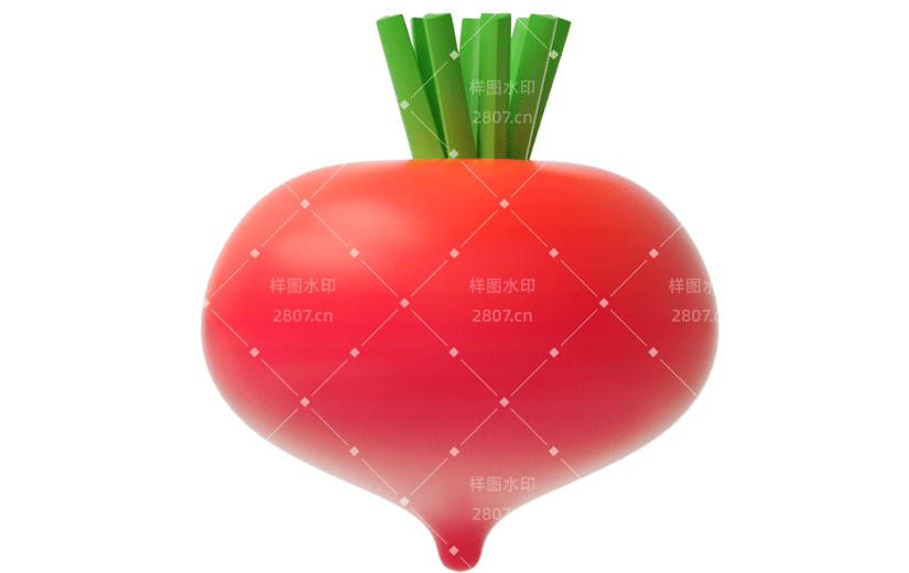 元素C4D立体红色卡通秋天萝卜