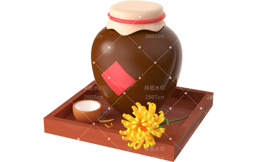 元素3D立体重阳节菊花酒
