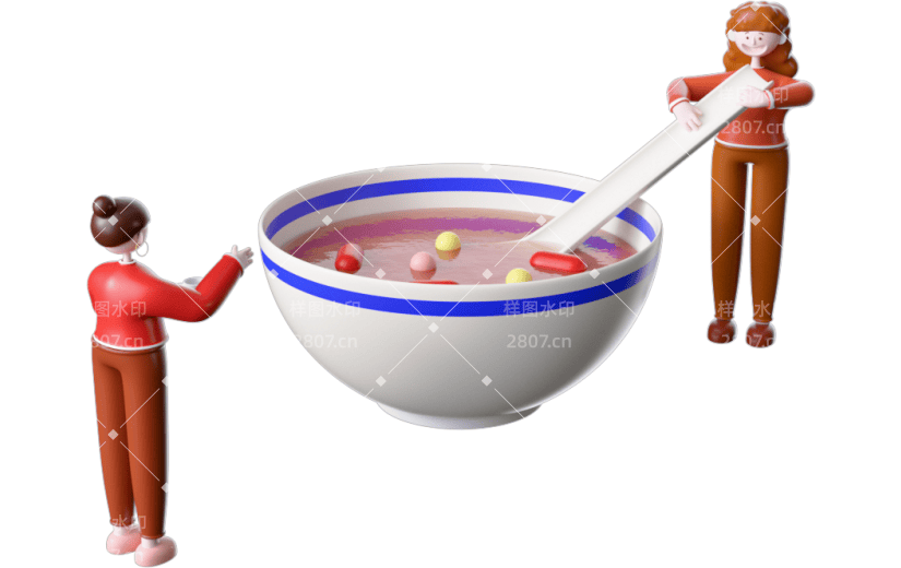 元素腊八粥卡通人物