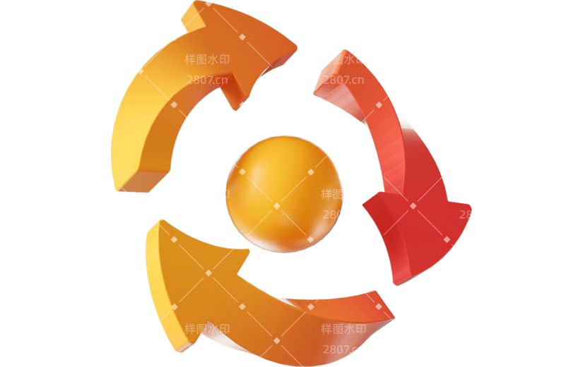 红色喜庆中国风循环小球3D元素