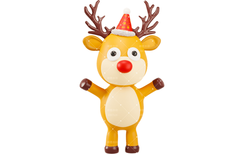 元素3D卡通IP圣诞麋鹿