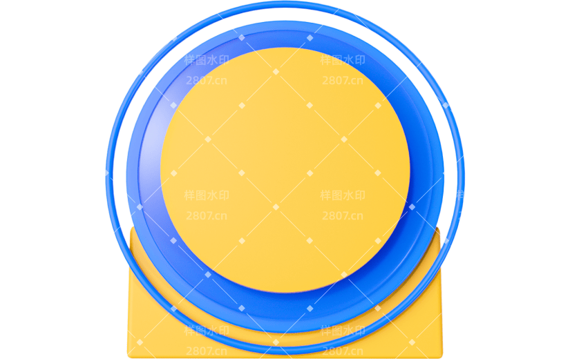 3D元素卡通圆形数字牌