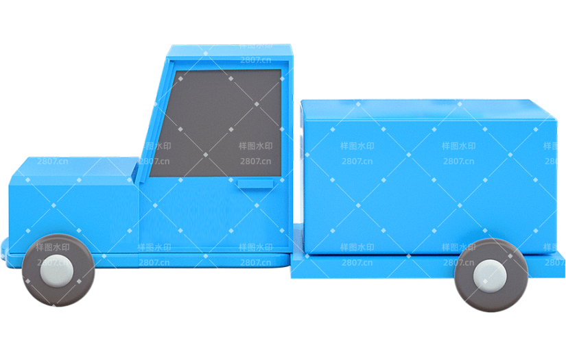 C4D蓝色快递物流运输3D元素