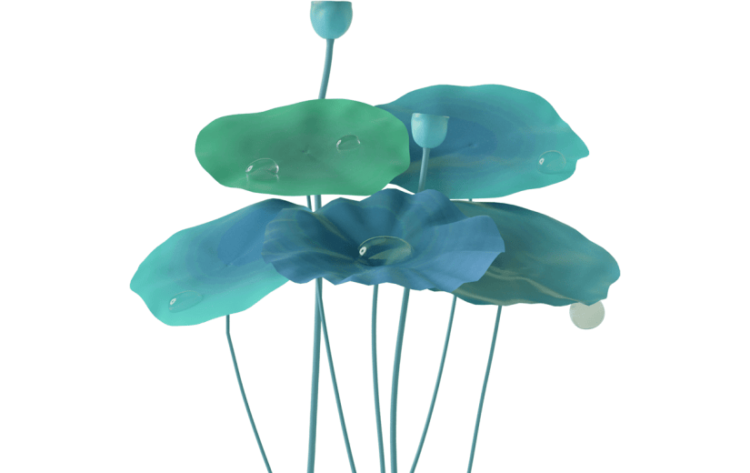 元素C4D立体绿色简约荷叶