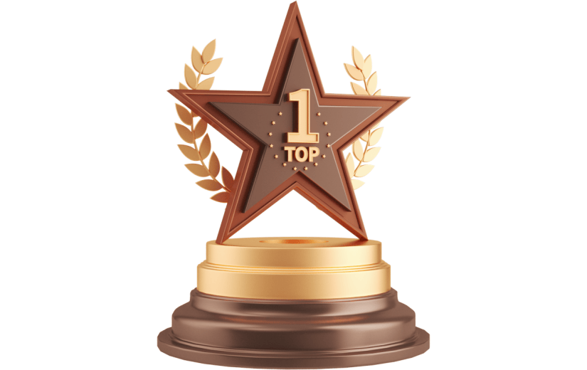 元素C4D立体金色质感数字五角星奖杯