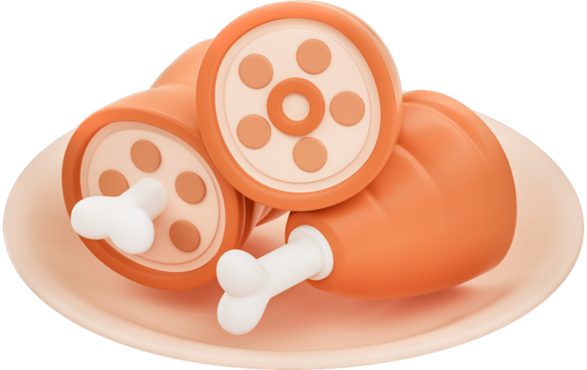 元素 C4D3D立体火鸡腿