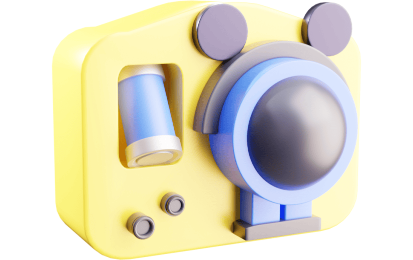 元素   Blender立体  黄蓝色   3D   卡通   照相机