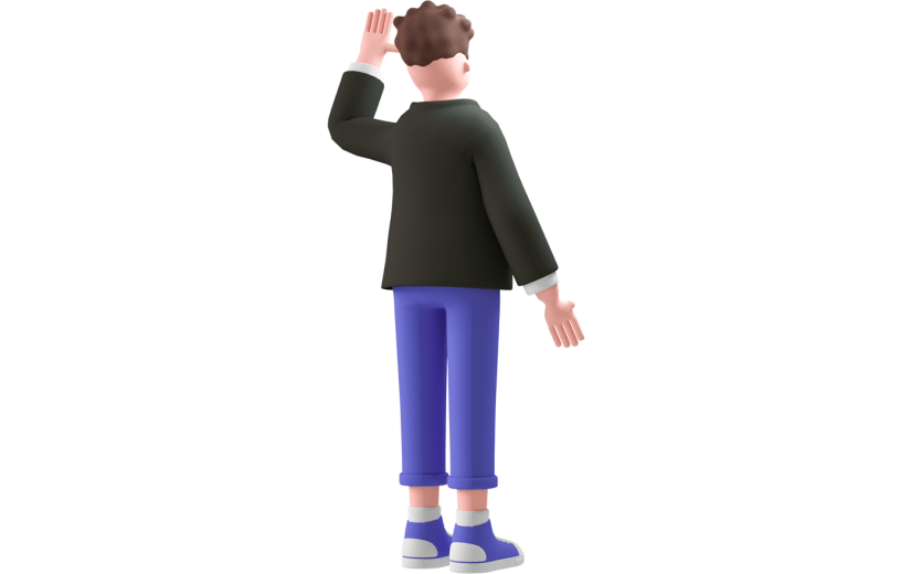 元素C4D立体紫色卡通男孩