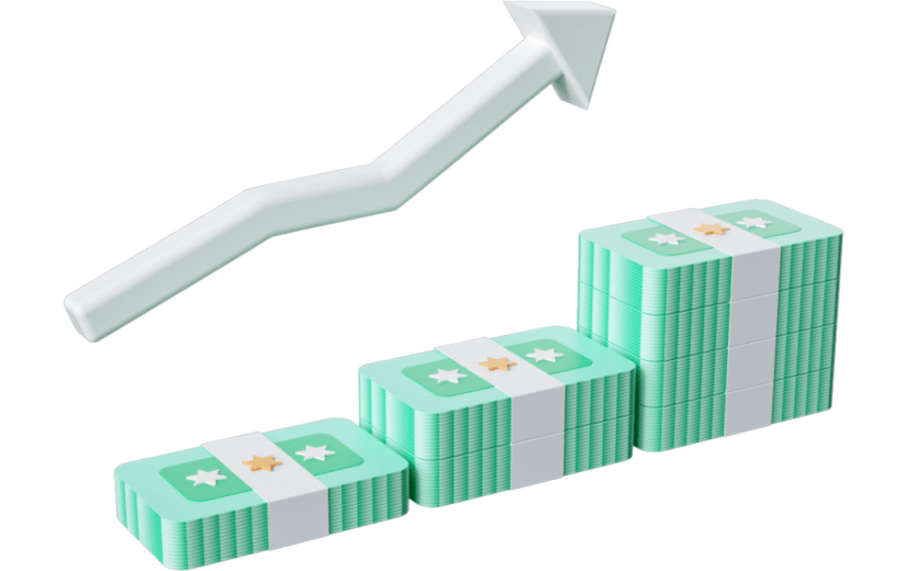 3D元素金融支付升值纸币