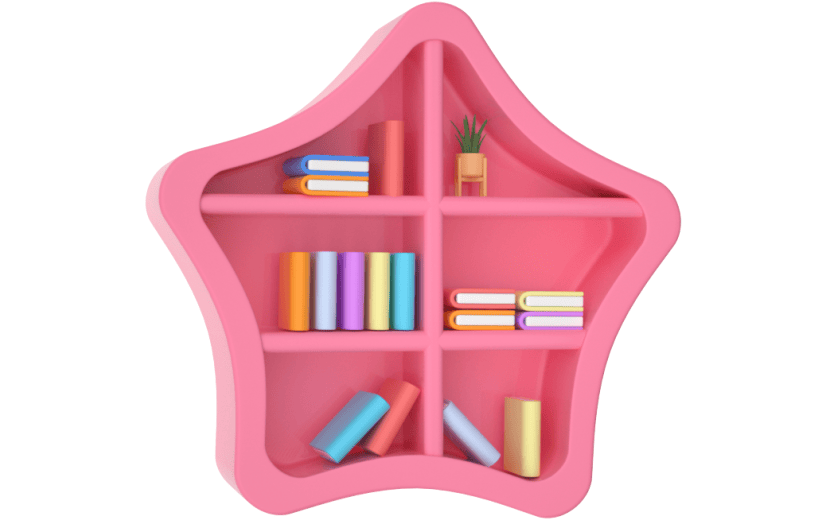 元素创意五角星书架质感元素