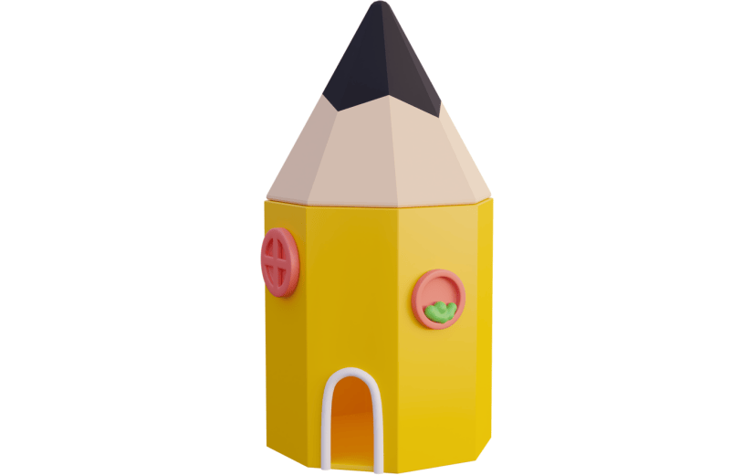 元素3D开学季铅笔屋