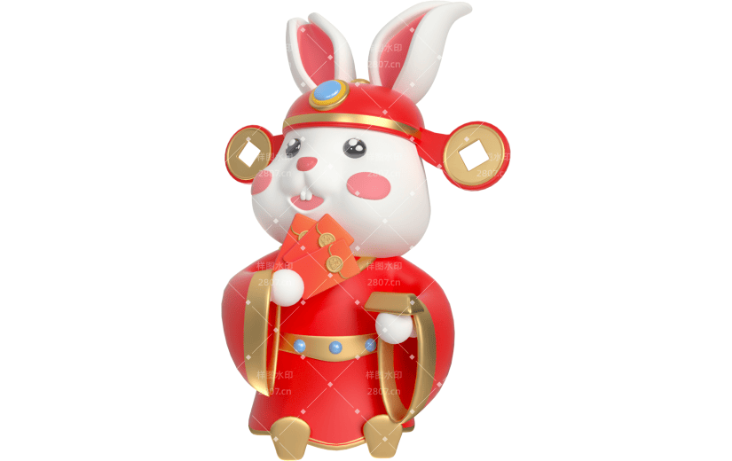 元素卡通3D兔子