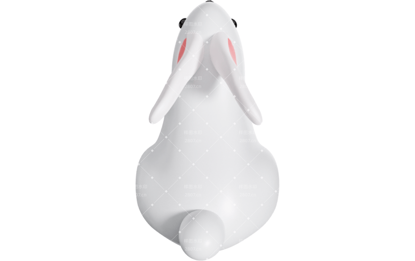 元素3D卡通白色兔子