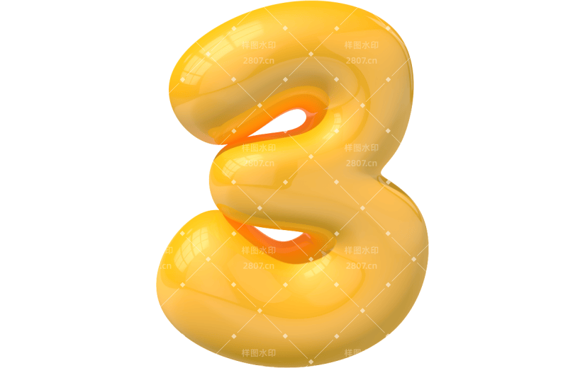 元素卡通3D泡泡质感数字