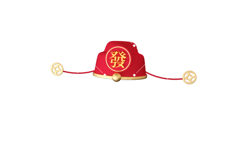红色财神帽装饰c4d喜庆元素