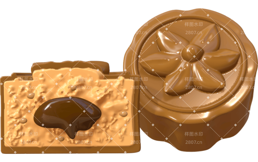 3D立体流心冰皮月饼