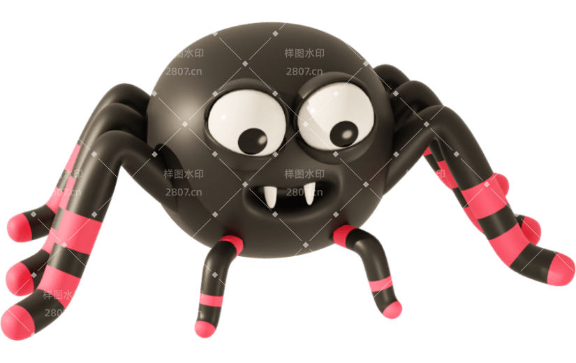 元素3D卡通万圣节动物蜘蛛
