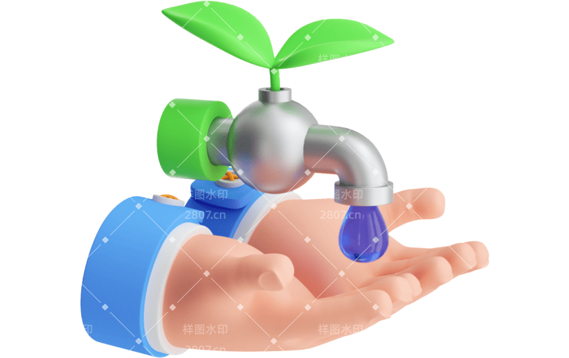 元素3D绿色水资源环保节能新能源元素