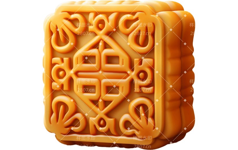 元素3D立体卡通月饼
