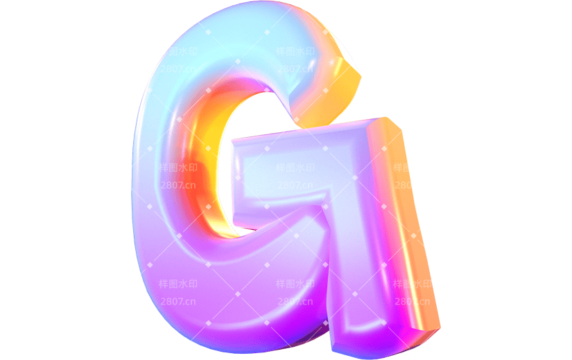 渐变风字母G立体3D元素
