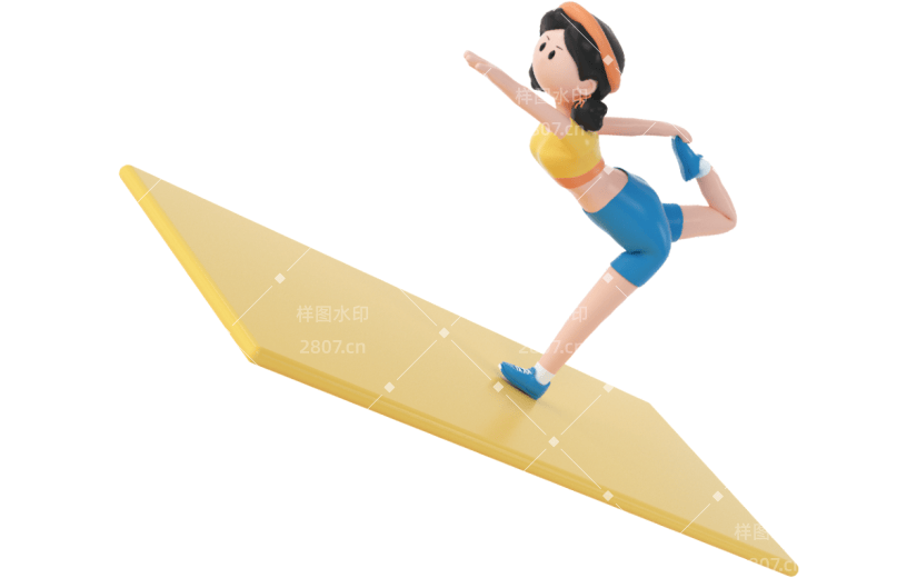 创意3d立体创意瑜伽元素