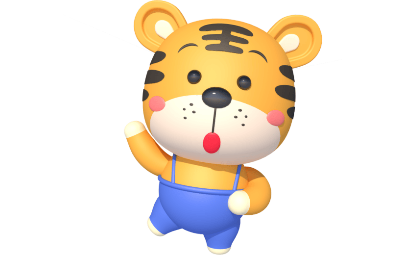 元素卡通3D可爱小老虎