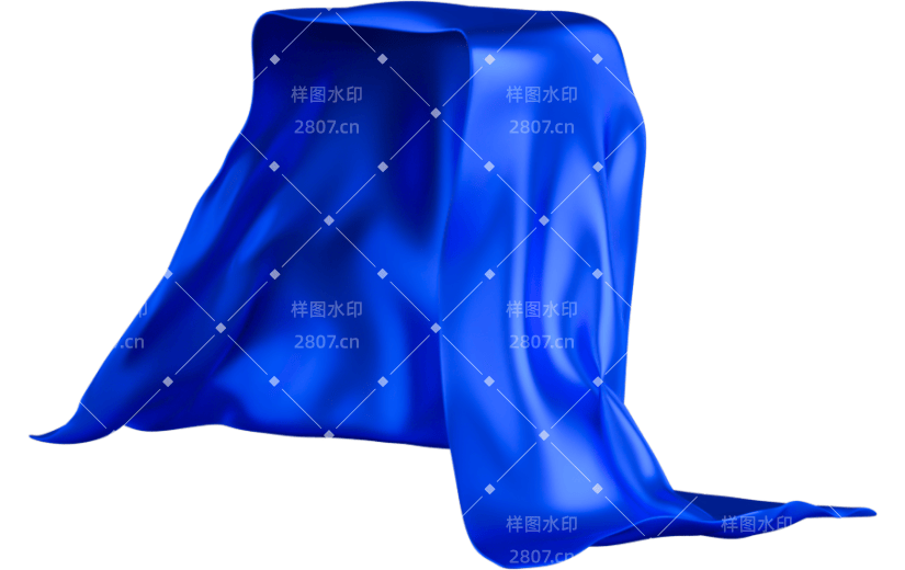元素3D蓝色丝绸素材