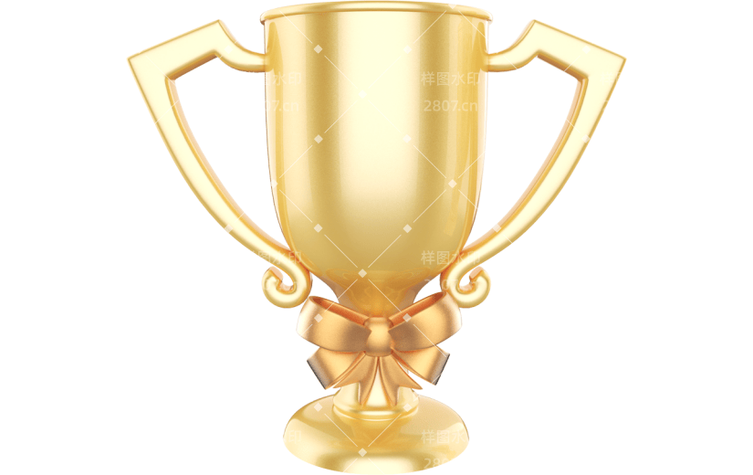 元素3D立体金色奖杯