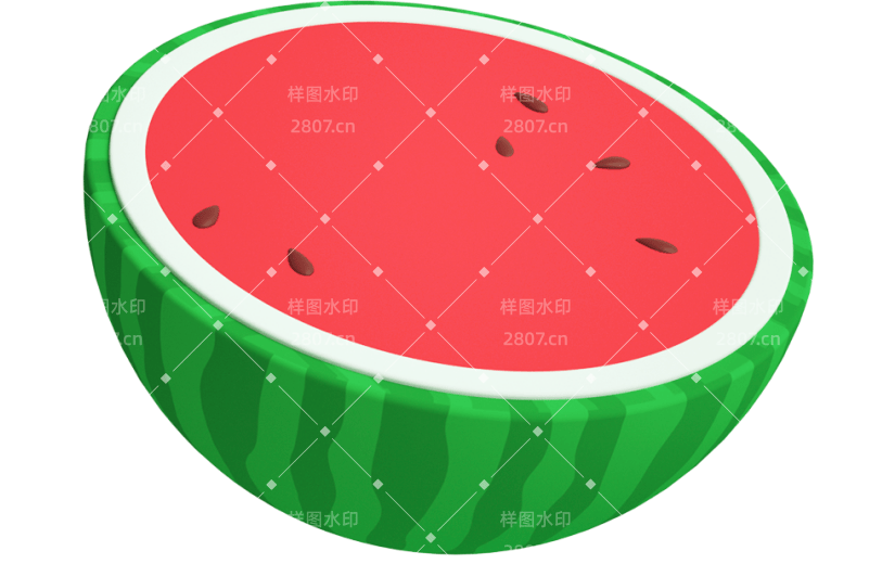 元素C4D立体红色卡通西瓜