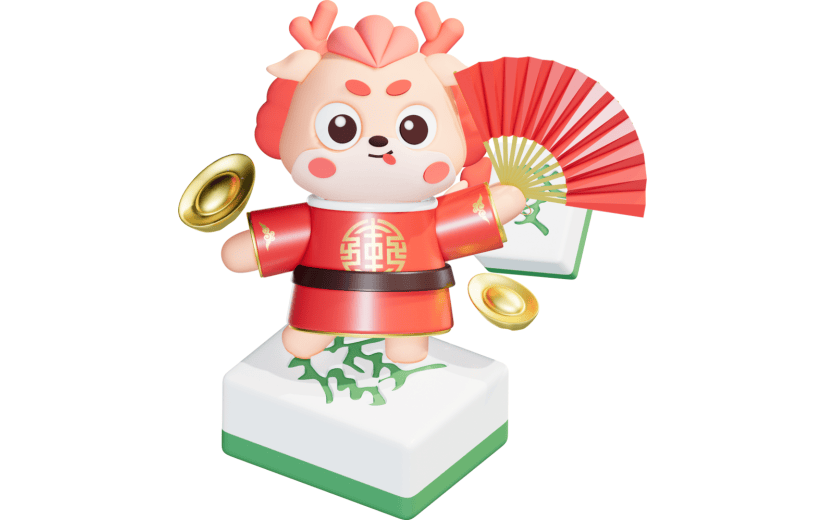 卡通可爱龙年发发发3D素材