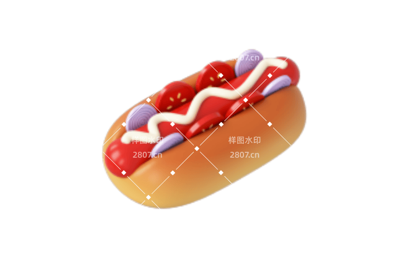 C4D美食热狗3D立体食物小元素