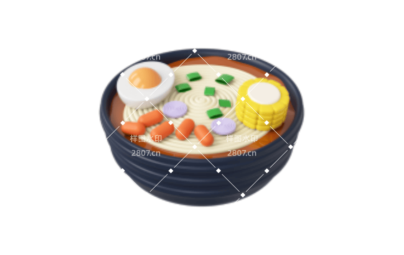 C4D美食面条3D立体食物小元素
