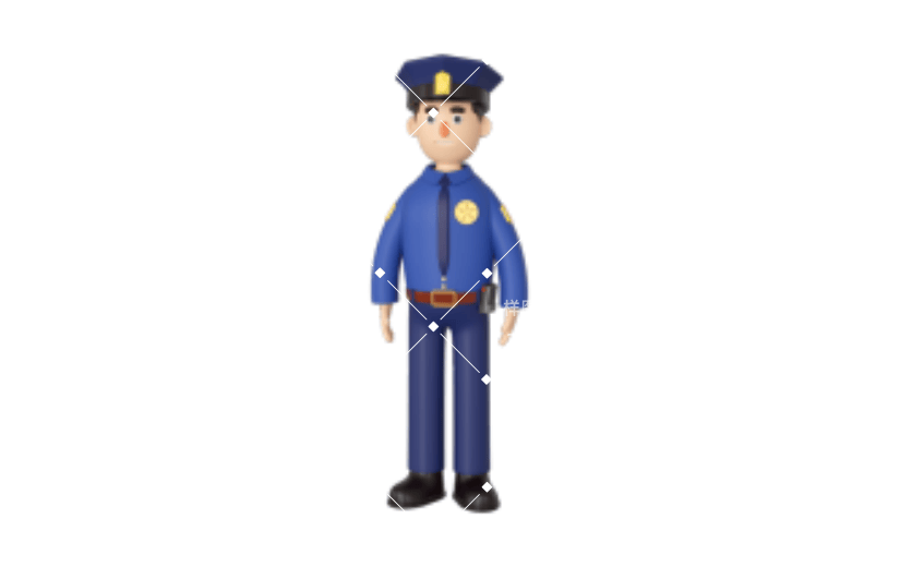 C4D职业人物警察执勤