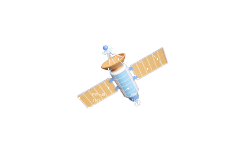 3D清新简约航天元素创意立体卫星模型4