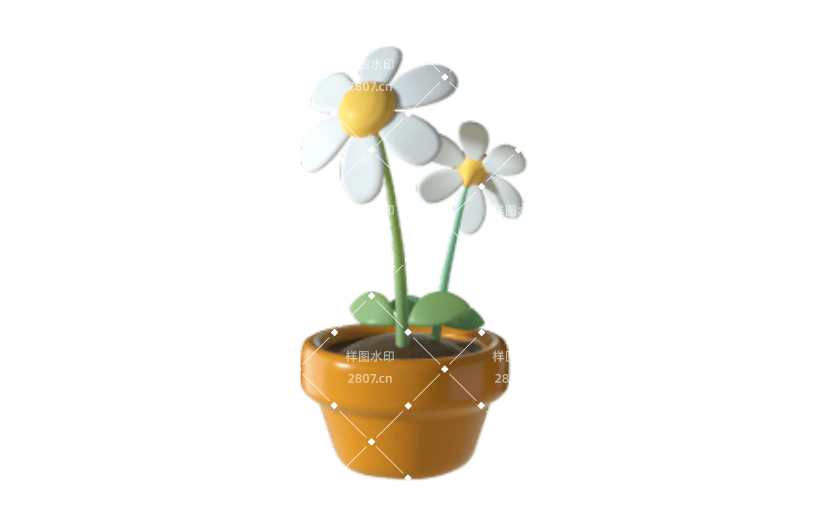 小白花植物创意植物元素室内盆栽阳台绿植