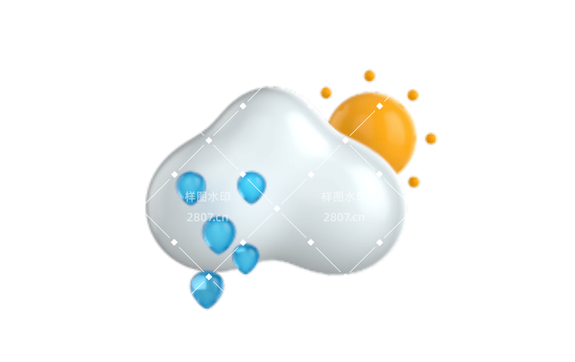 3D天气雨天晴天元素建模渲染
