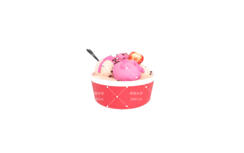 夏日美食草莓冰淇淋模型