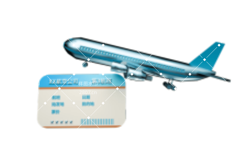 3D旅游飞机票元素