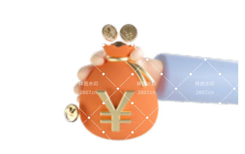 卡通C4D手持钱袋