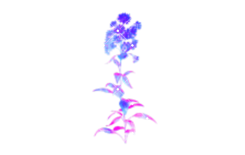 渐变3D酸性花朵元素